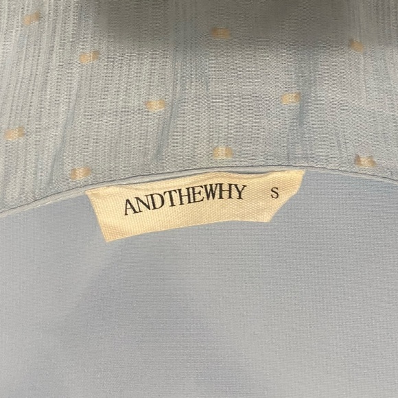 And The Why LIKE NEW baby blue ruffle strap pinafore feminine dress size S - Picture 2 of 3